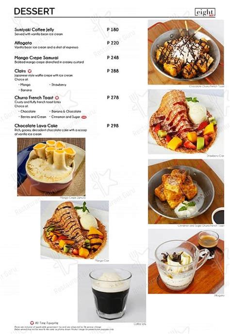 Eight Coffee Bar by UCC Menu .